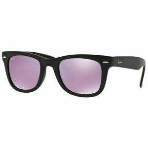 Ray-Ban Women Folding Sunglasses Lilac Mirror Lens